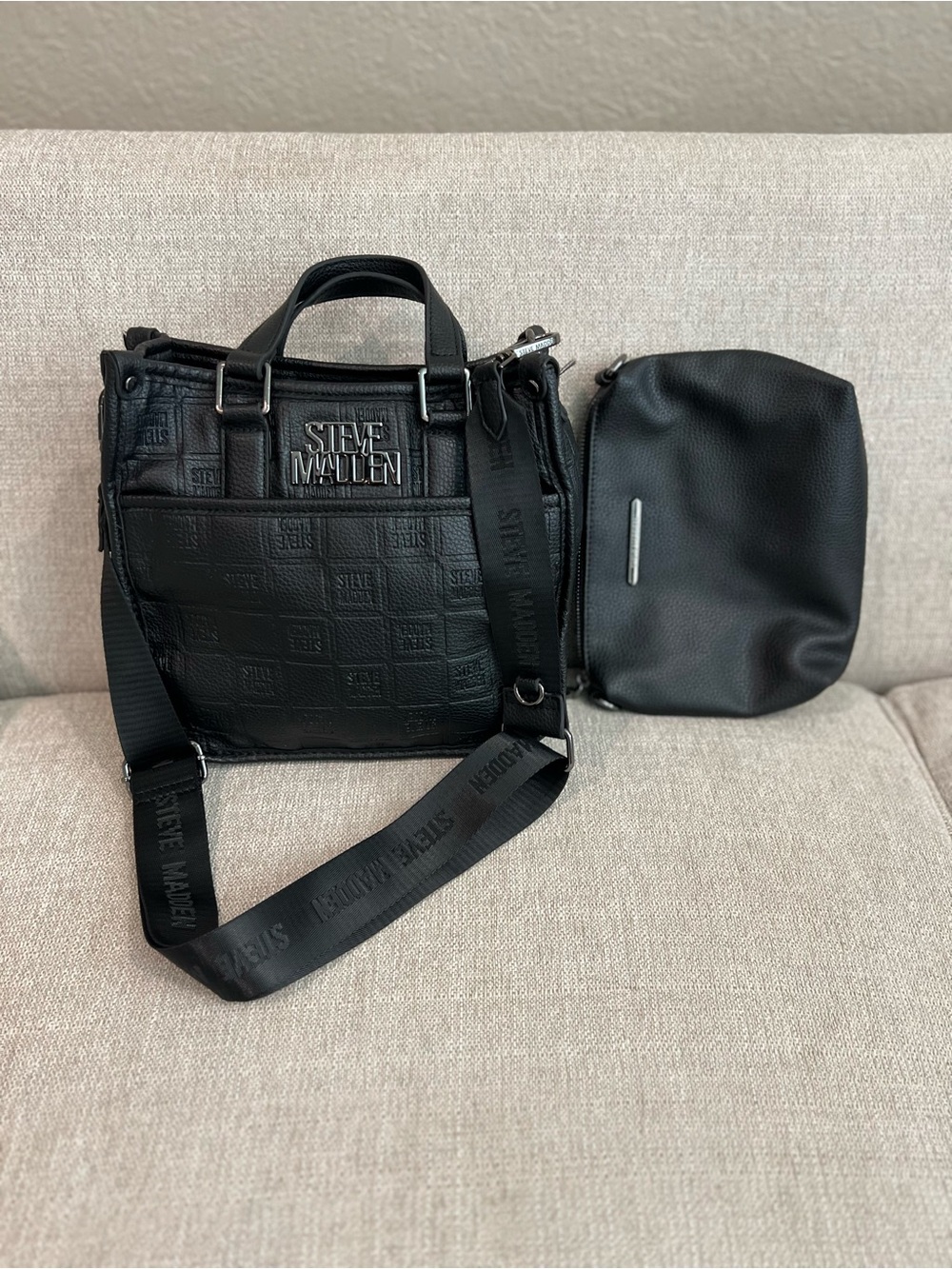 Steve Madden Black Crossbody Bag with Removable Pouch